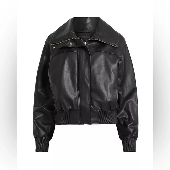 ALLSAINTS Etta Jacket Black Leather Size US 00 - Picture 6 of 7